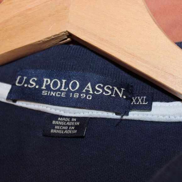 U.S. Polo Assn. Navy Blue 100% Cotton Button Details Polo Shirt Men's Size XXL - Picture 6 of 9